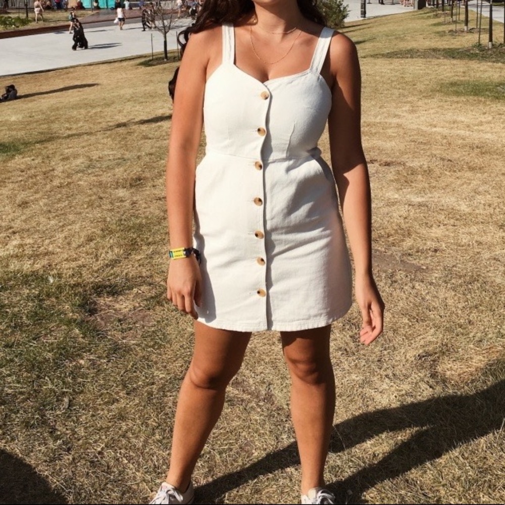 White button up dress